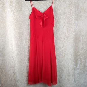 Ted Baker Damen Gr. 4 (UK 14) Neu Rot Seide Plissee Mieder Camisole Midikleid Neu mit Etikett - Bild 1 von 19
