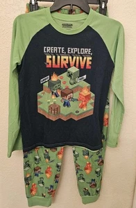 Minecraft Boys PJ Pants Long Sleeve Top Set Size Large 14/16 - Picture 1 of 6