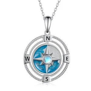 Compass Necklace for Women,925 Sterling Silver Rotatable Compass Pendant Neck... - Bild 1 von 6