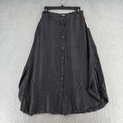 Falda Merona Mujer Mediana Negra Blanca Rayas Botón Frontal Fluido Bruja Nueva con Etiquetas Foto 1 de 4