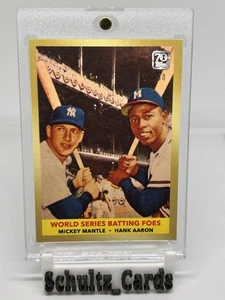 Mickey Mantle Hank Aaron GOLD /50 2021 Topps X Mantle NM-MT OR BETTER Card #16 - Picture 1 of 3