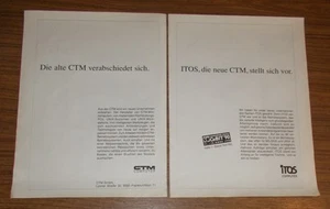 Seltene Werbung CTM Computer verabschiedet sich - ITOS stellt sich vor 1990 - Bild 1 von 1