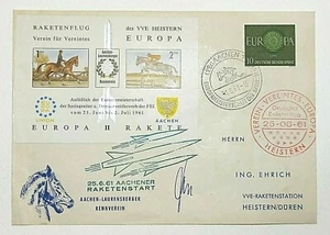 1960 FDC Programa Europeo de Lanzamiento de Cohetes Organización de Desarrollo de Cohetes Hoja de Recuerdos - Imagen 1 de 2