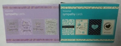 Fantus Paper 12 Assorted Sympathy Cards 3 Each Of 4 Designs - Purple or Green - Image 1 of 4