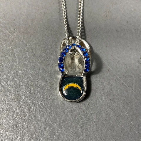 Los Angeles Chargers Metal Sandal Necklace Fashion Jewelry NFL Football Blue Cover