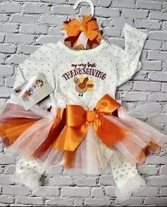 Baby Girl Thanksgiving Tutu Outfit “My First Thanksgiving” (NB,3 & 9 Months) NWT - Picture 1 of 1
