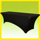 8' ft Spandex Fitted Stretch Tablecloth Table Cover Wedding Banquet Party Black