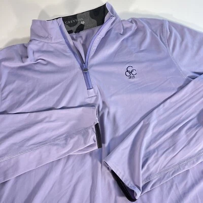 Pullover de golf Greyson para hombre grande Tate 1/4 cremallera lila púrpura Carolina Golf Club Foto 1 de 4