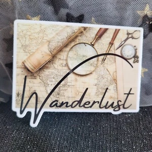 STKR039 Wanderlust Travel Map Sticker - Wander Lust Traveling Trip Traveler Maps - Picture 1 of 5