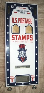 Vintage 1950s Wall Mounted Uncle Sam US Postage Stamp Porcelain Vending Machine - Picture 1 of 13