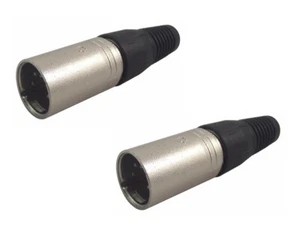 2er-Pack, XLR Stecker 3 Pin Stecker Audio Stecker schwarz schwarz Metall  - Bild 1 von 4