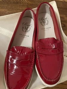 Pre-Owned Great Cole Haan Classic Women's Red Patent Leather Loafers Sz 7 - Picture 1 of 5