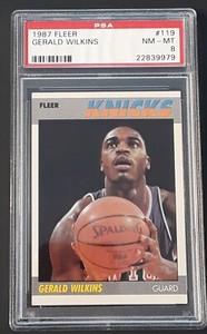 1987-88 Fleer Basketball GERALD WILKINS #119 PSA 8 NM-MINT, New York Knicks