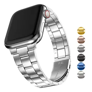 Luxus Edelstahl Armband für Apple Watch Ultra Series 9 8 7 6 Titan Metal 38-49mm - Picture 1 of 15