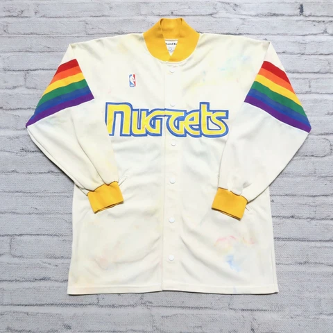 Vintage Rare Denver Nuggets Basketball Warmup Jacket Authentic Game Worn Used Cover