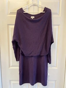 JIGSAW Dress Size L Women’s Purple Wool Knit Long Sleeve - Picture 1 of 6
