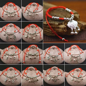 Adjustable Vintage Women Lucky Bracelet Handmade Rope Woven Alloy Bangle Jewelry - Picture 1 of 21