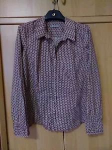 Comma Women's Blouse Colored Cotton Sleeves Long Size D 42 USA 12 - Picture 1 of 11