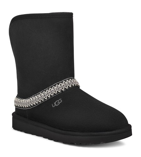 Stivali corti classici in shearling a mezzaluna nuovi con scatola UGG® taglia 8 neri