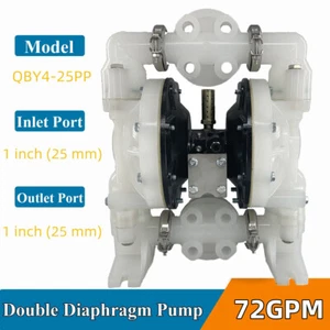 72 GPM luftbetriebene Doppelmembranpumpe 1 Zoll Einlass & Auslass für chemische Flüssigkeiten - Bild 1 von 10