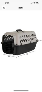 Pet Kennel Small 23" Dog Crate, Plastic Travel Pet Carrier for Pets up to 15 lb - Picture 1 of 7