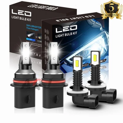 For Dodge Ram 4000 1999-2002 4X LED Headlights Hi/Lo Beam +Fog Light Bulbs Combo - Image 1 of 4