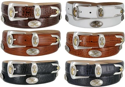 Cinturón de golf Bayside genuino de cuero de vaca de grano completo vestido de diseñador 1-1/8" Foto 1 de 2