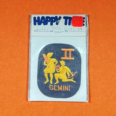 Vtg Gemini II Patch Embroidered Astrological Zodiac Sign Denim NEW - Image 1 of 4