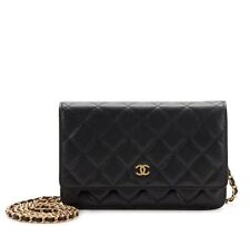 CHANEL 2023 NEW Classic Black Caviar  Wallet On Chain, Gold Hardware w/Box & Bag