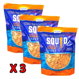 Sea Temple Dried Soft Toasted Shredded Squid Mild Spicy Jerky Snack Pack 3 x320g - Bild 1 von 7