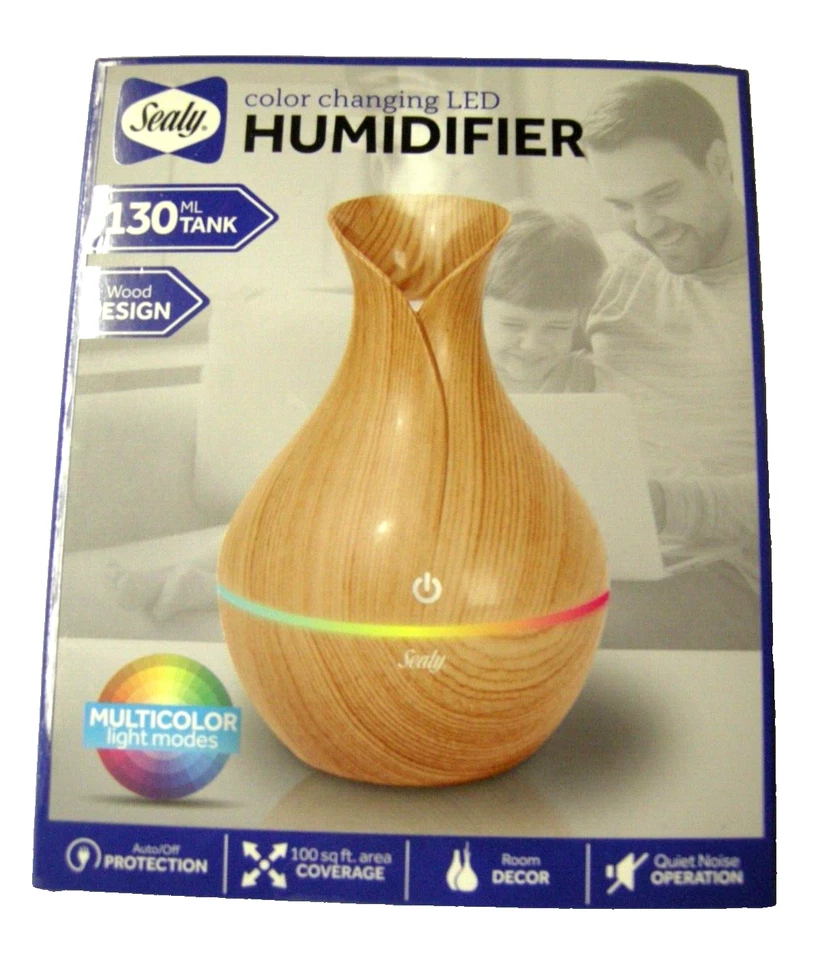 Sealy Color Changing LED Humidifier. 130ML Tank, Multicolor Light Modes, New - Image 1 of 1