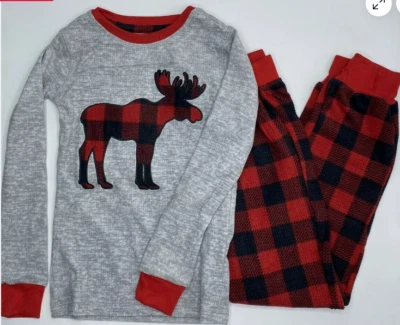 Eddie Bauer KIDS 2PC Holiday Christmas Sleep Set Pajamas(GRAY/RED/BLK 3T)NWT - Image 1 of 4