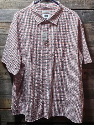Harbor Bay, Black, Peach, White, Short Sleeve Shirt, Men's Size 2XL, NWT - Image 1 of 4