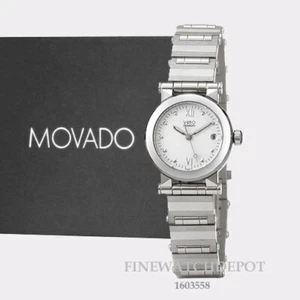 Authentic Movado Vizio Women's White Dial Stainless Steel Watch 1603558 - Picture 1 of 1