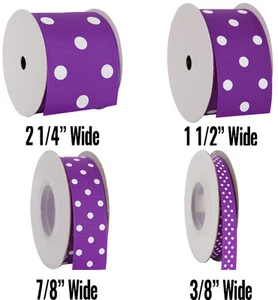 Dots Grosgrain Ribbon 3/8",7/8",1 1/2",2 1/4" widths 5 &10 yd rolls 19 colors - Picture 1 of 30