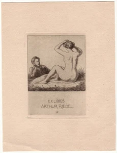 ARTHUR RIEDEL: Eigen-Exlibris, Rückenakt - Imagen 1 de 1