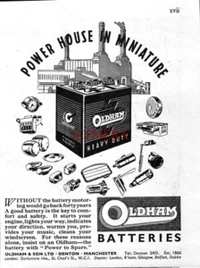 OLDHAM Batteries Véhicules Automobiles ADVERTI (2) Petite Publicité Vintage Années 1940 Print 162/141 - Photo 1/1