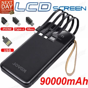 90000mAh Powerbank 4 USB Kabeln Tragbar Externer Akku Ladegerät für Alle Handy - Bild 1 von 13