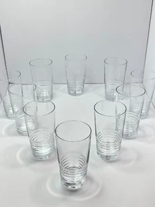 Set of 10 Clear Glass Rimmed Ring Bottom Tumblers Elegant and Versatile READ - Picture 1 of 15