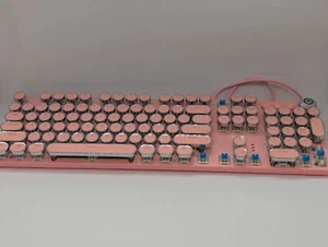 Aula F2088 typewriter mechanical gaming keyboard RGB backlit USB wired pink READ - Picture 1 of 18