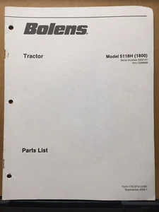 Bolens Teileliste Katalog ~ Modell 5118H 1800 Traktor - Bild 1 von 2