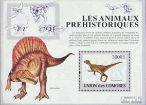 Comoras bloque 482 (completa. edición.) nuevo con goma original 2009 Dinosaurios - Picture 1 of 1
