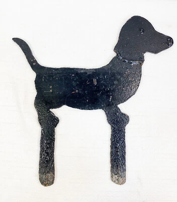 Bota de cachorro Dachshund de metal raspador de lama jardim forja à mão preta - Imagem 1 de 4