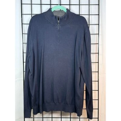Lands End 1/4 Zip Sweater Mens XXLT Navy Sweatshirt Pullover Supima Cotton Dad - Image 1 of 4
