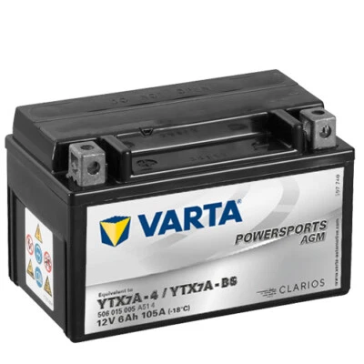Battery For Qingqi QM125T-10A 125 07 VARTA TX7A-BS / YTX7A-BS AGM Enclosed - Image 1 of 3