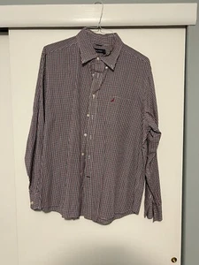Nautica checkered red white and blue Mens button down dress shirt XL  - Picture 1 of 5