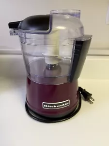 KitchenAid Mini Chopper 3.5 Cup KFC3511BY Boysenberry One Touch 2 Speeds TESTED - Picture 1 of 3