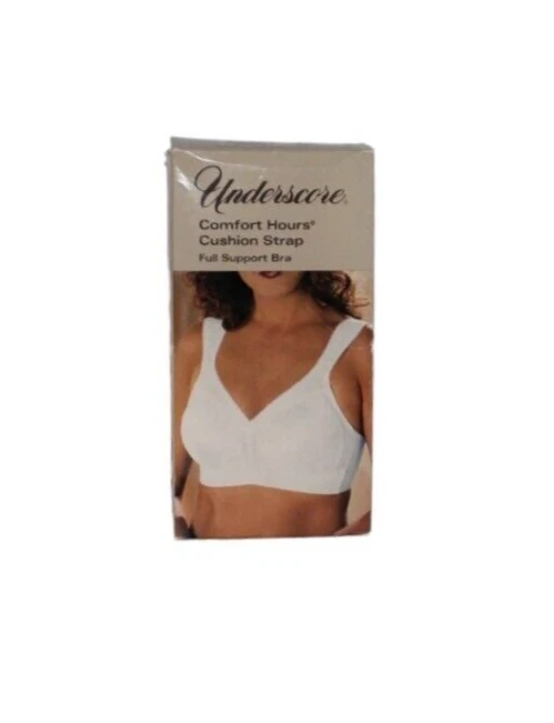 Vintage 80s Underscore Bra Wire Free White Cushion Comfort Wide Strap Size 42C - Image 1 of 3