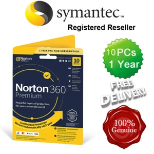 Norton 360 Deluxe Sicherheitssoftware für 10 Benutzer UK per Post oder E-Mail 2024 2025 - Bild 1 von 1