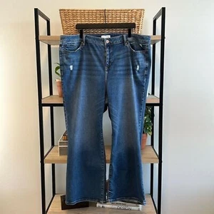 NWT Lane Bryant High-Rise Bootcut Distressed Jeans, 26 / 28P - Picture 1 of 8